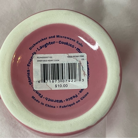 LIFE IS GOOD Diner Coffee Mug Heart Cook In Peony Pink EUC - Picture 6 of 8